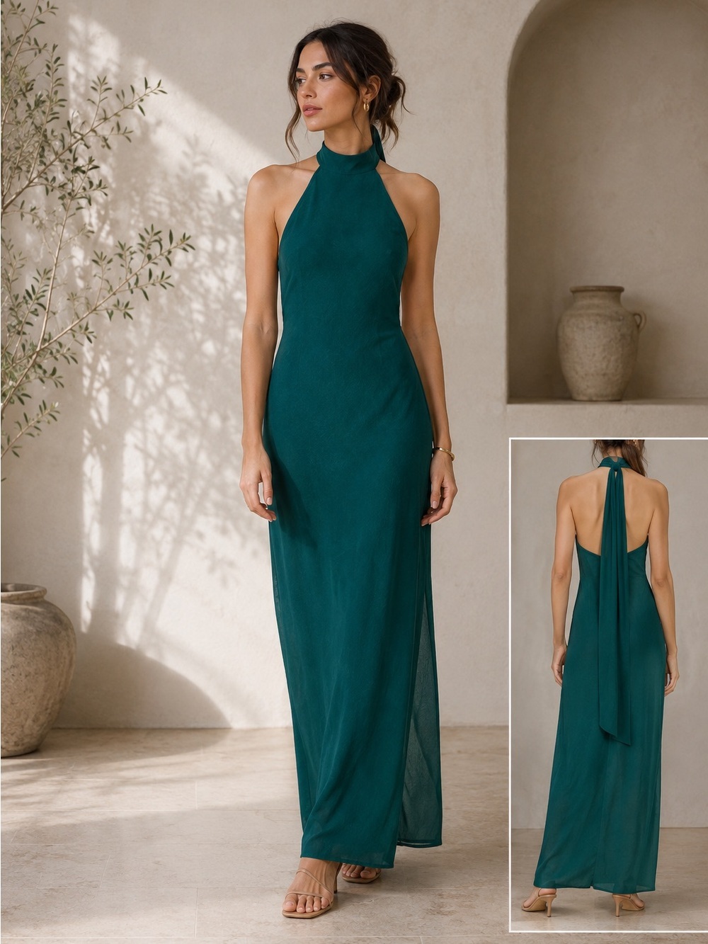 Reformation Filippa Halter Emerald Neck B130